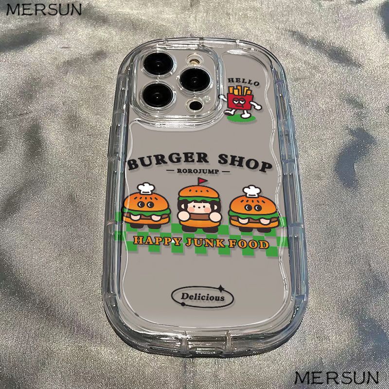 ✅Ốp Điện Thoại Mềm Trong Suốt Chống Sốc Hình Burger Cho iPhone14xs / 13xr11 8p 712promax