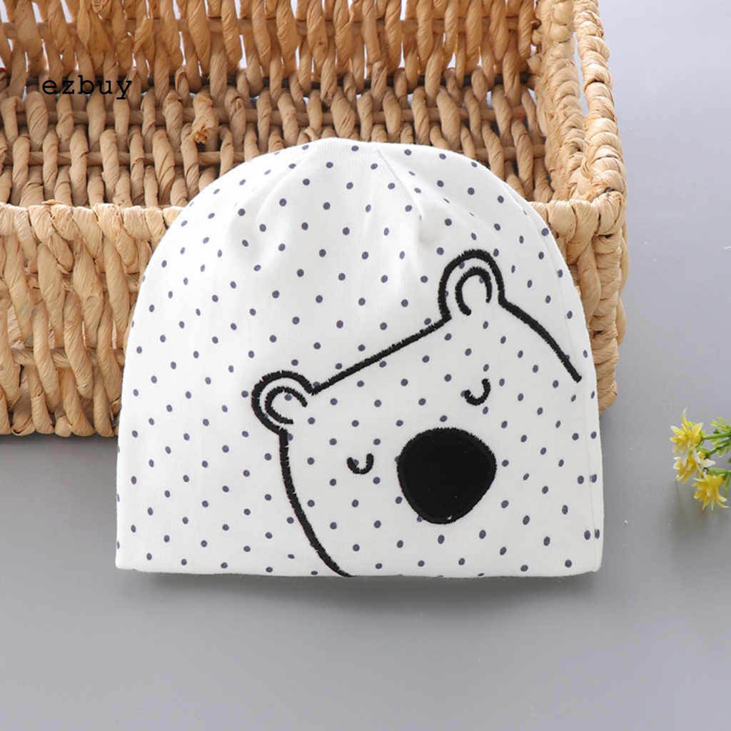 Mũ Trùm Đầu Bằng Cotton Thêu Họa Tiết Hoạt Hình Dễ Thương Cho Bé