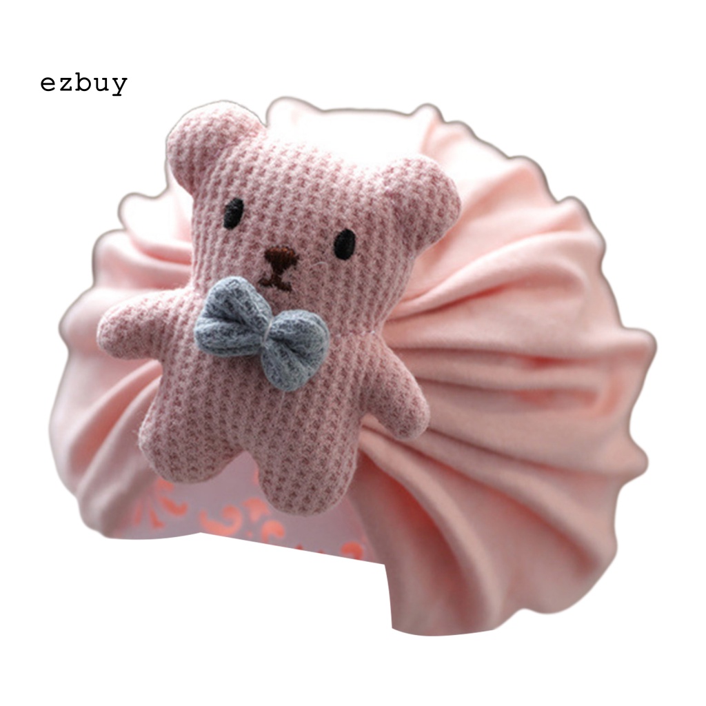 Mũ Cotton Trùm Đầu Co Giãn Thoải Mái In Hình Gấu Hoạt Hình Cho Bé Sơ Sinh