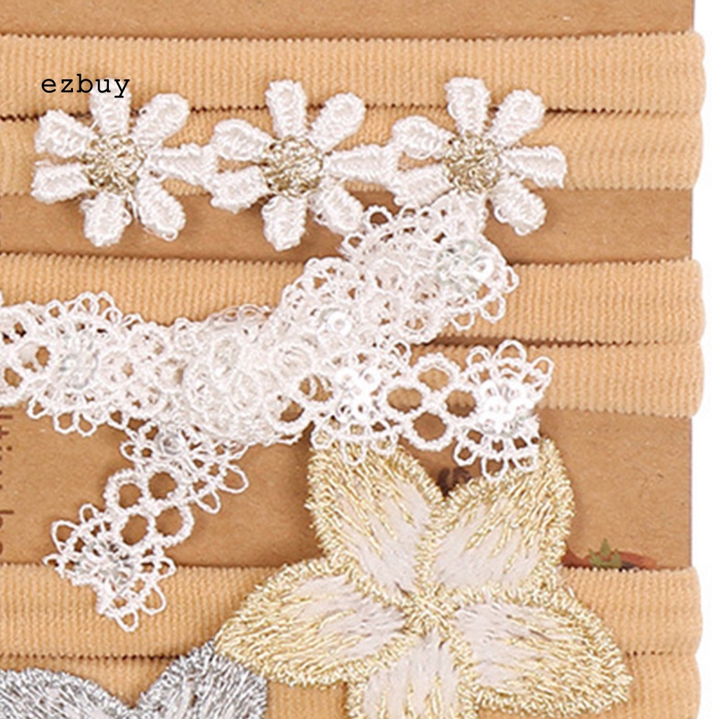 Bộ 5 Băng Đô Mềm Mại Đính Hoa Trang Trí Dành Cho Bé Gái