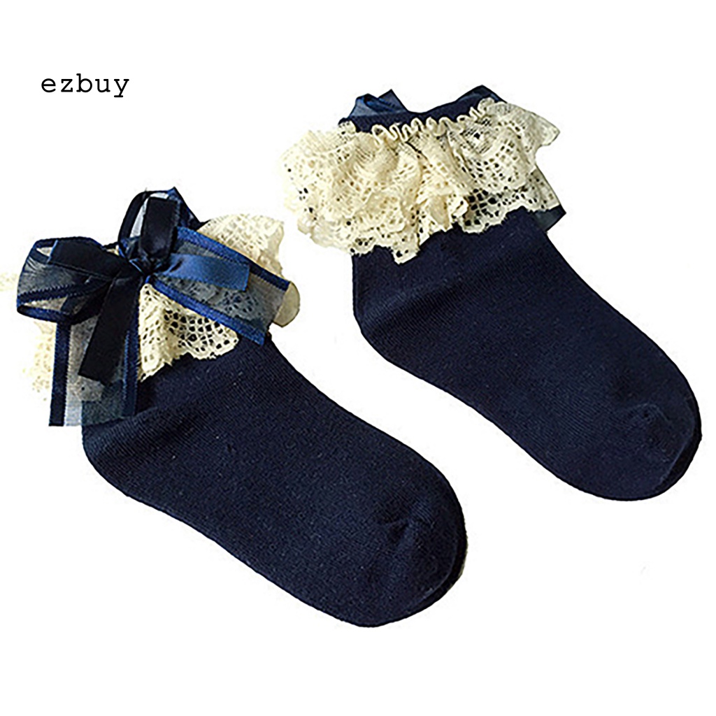 Vớ Công Chúa Phối Ren Đính Nơ Thời Trang Mùa Xuân Xinh Xắn Cho Bé Gái