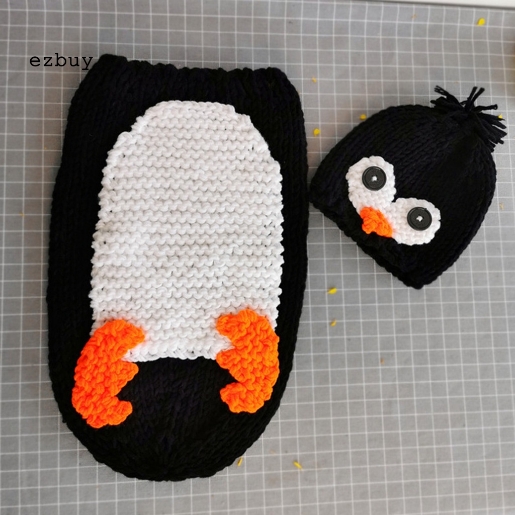 Bộ Đồ Quấn Em Bé Sơ Sinh In Họa Tiết Chim Cánh Cụt Đa Năng Dùng Làm Đạo Cụ Chụp Ảnh