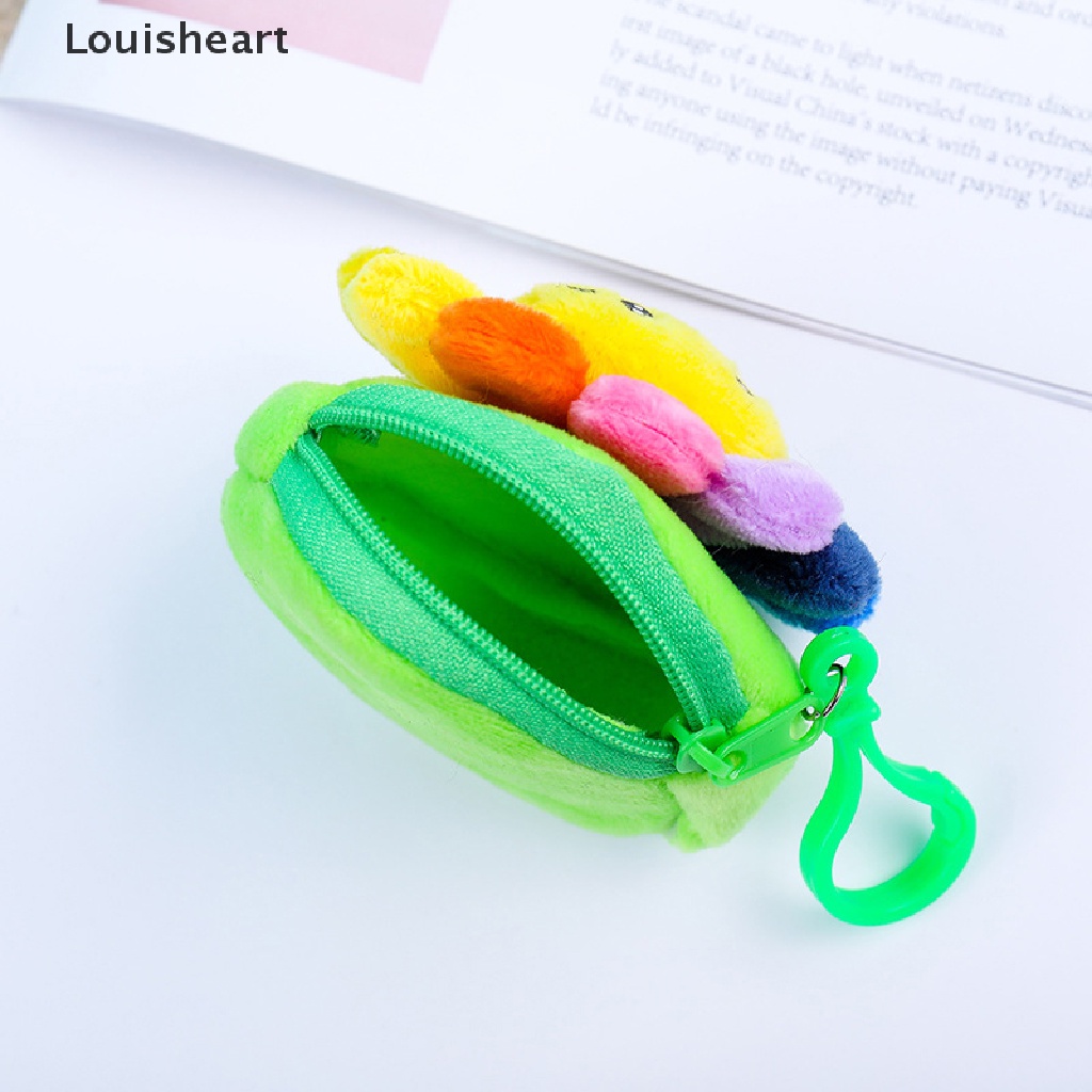 Louisheart Móc Khóa Hình Hoa Hướng Dương Mặt Cười Nhồi Bông Nhiều Màu Có Khóa Kéo Tiện Dụng