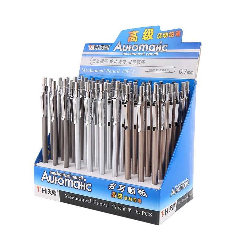 Bút Chì Cơ 0.5mm 0.7mm Đơn Giản Bằng Kim Loại Mềm Mịn Không Dễ Vỡ