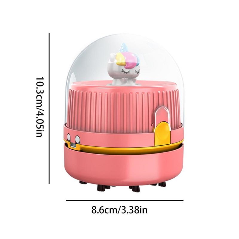 Máy hút bụi để bàn mini dễ thương có thể sạc lại / chạy bằng pin Máy lau bàn phím văn phòng phẩm trường học di động có đèn ngủ