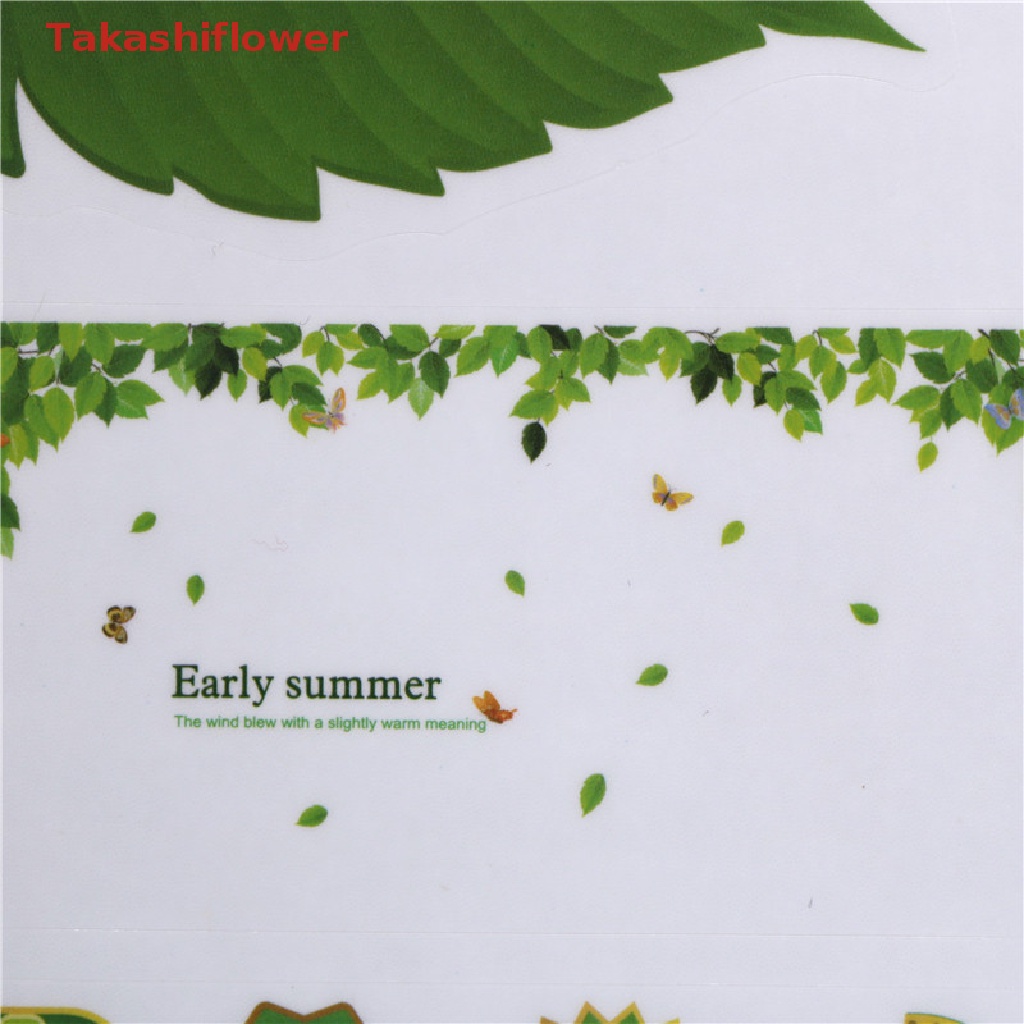 (Takashiflower) Đề Can vinyl Dán Tường / Kính Cửa Sổ Phòng Khách Hình Lá Cây