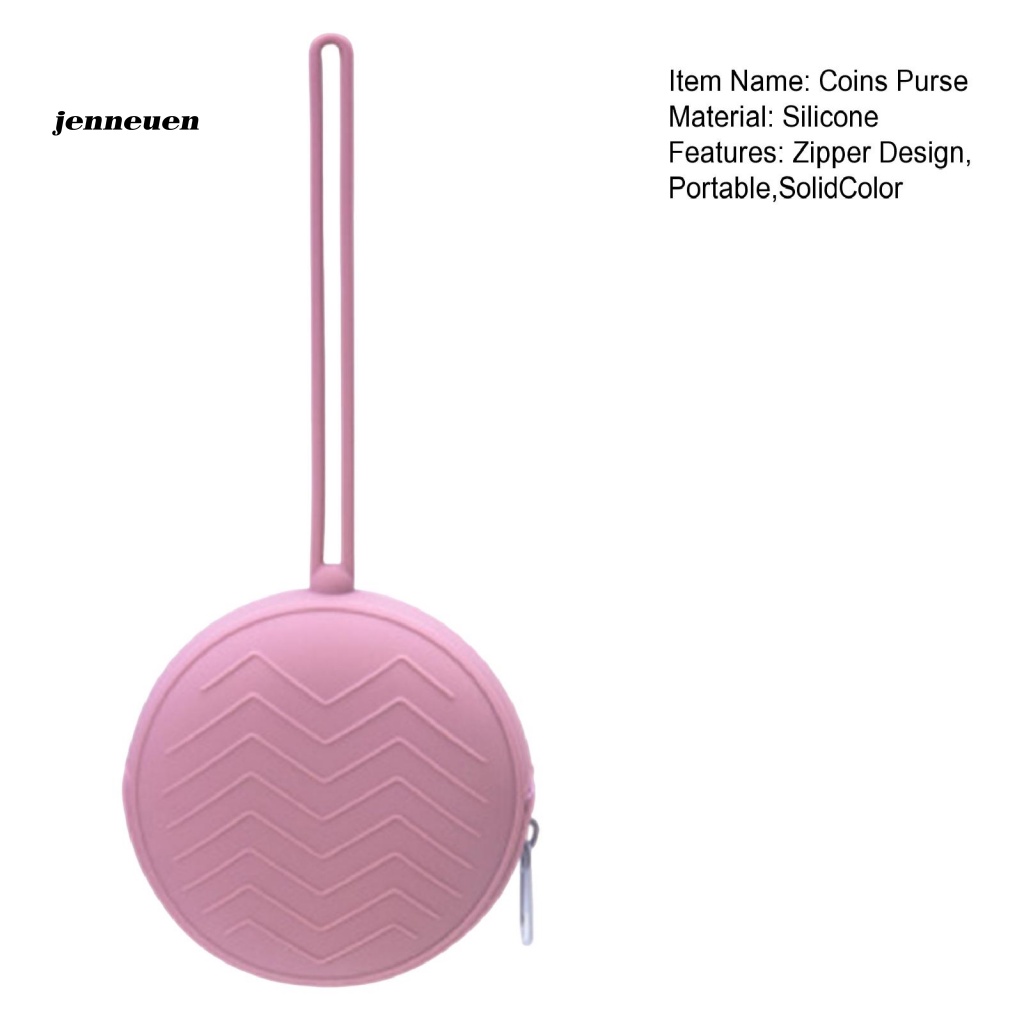 Jen Ví Đựng Tiền Xu Bằng Silicon Mịn Có Khóa Kéo Và Dây Đeo Nhỏ Gọn Màu Trơn Chống Thấm Nước Thay Đổi Hàng Ngày