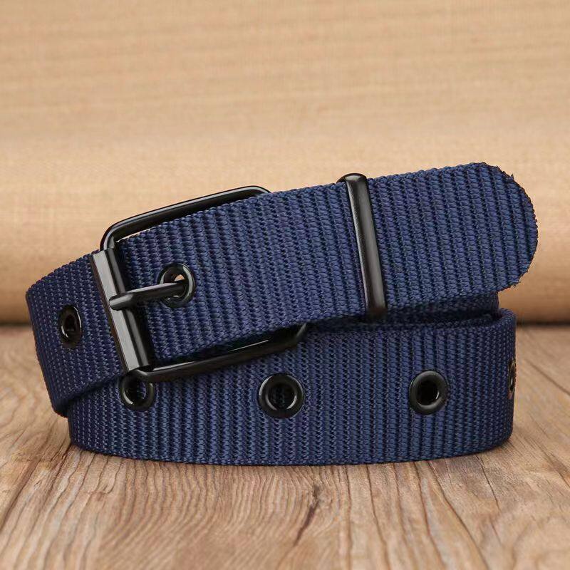 Thắt Lưng Nylon 18 Lỗ Phối Khóa Thép Thời Trang Cho Nam