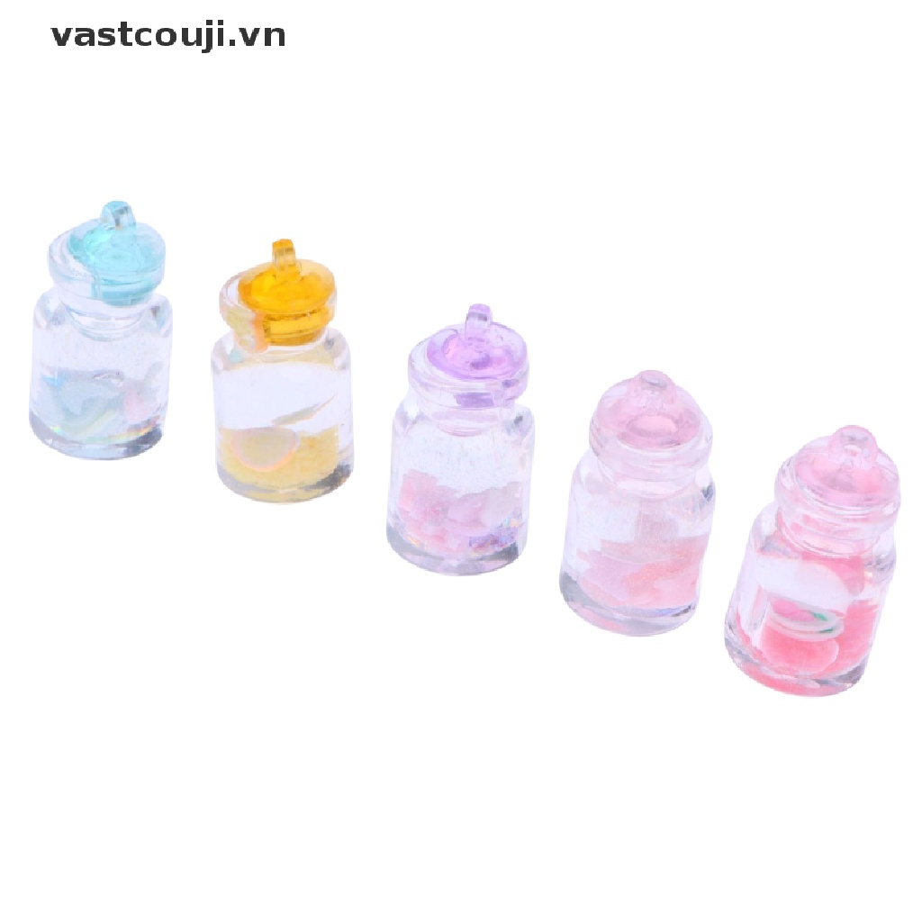 Set 10 Mặt Dây Chuyền Resin DIY Hình Chai Nước Phát Sáng Đáng Yêu