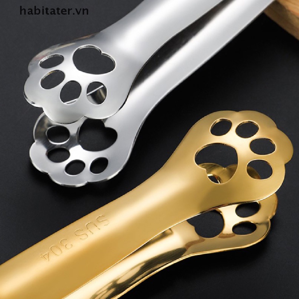 TATER 1Pc Stainless Steel Kitchen Ice Tongs Food Serving Tong Cube Sugar Clip Grabber VN