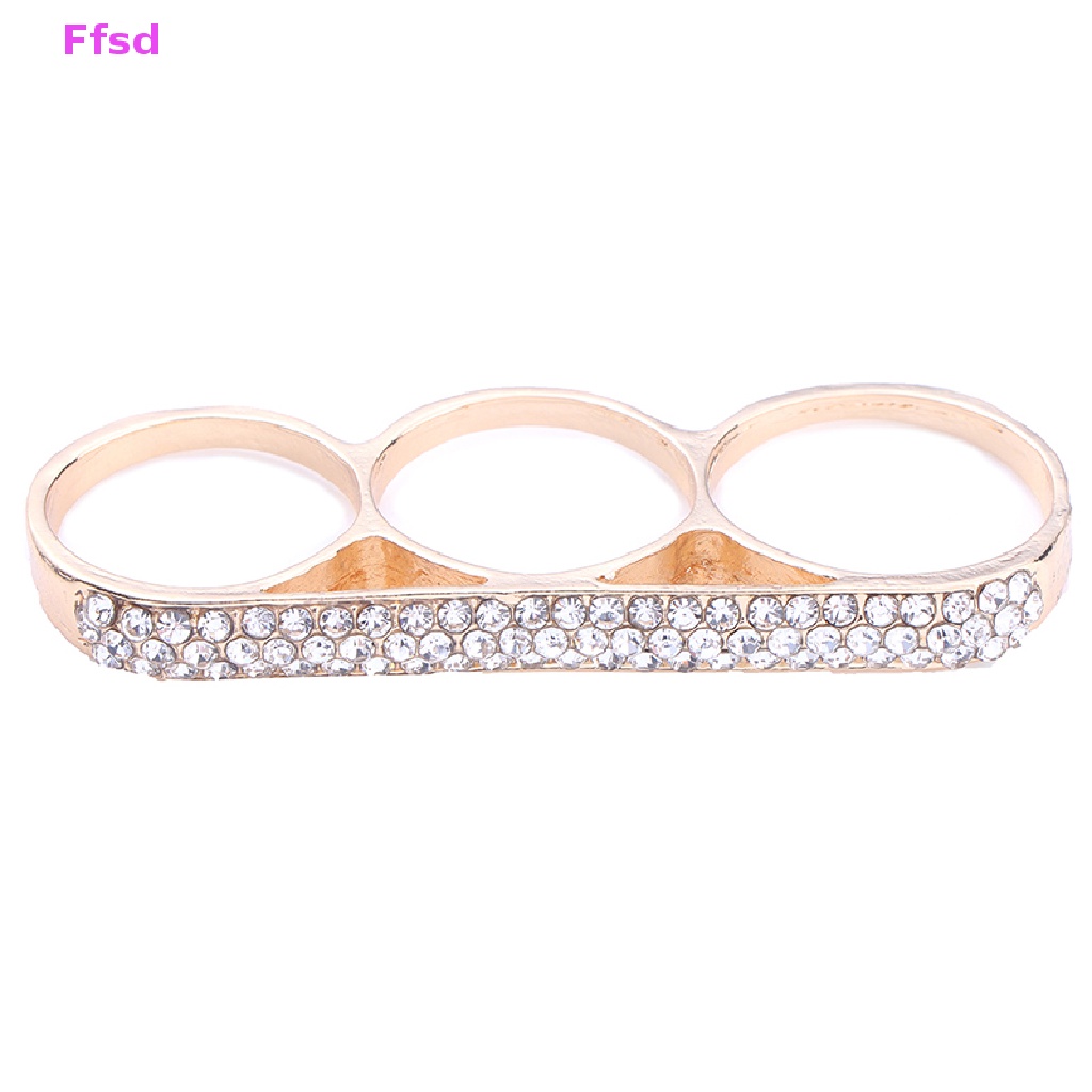 {Ffsd} Nhẫn Đeo Khớp Ngón Tay Ba Ngón Bằng Thép Không Gỉ Tối Giản Làm Quà Tặng Trang Sức Thời