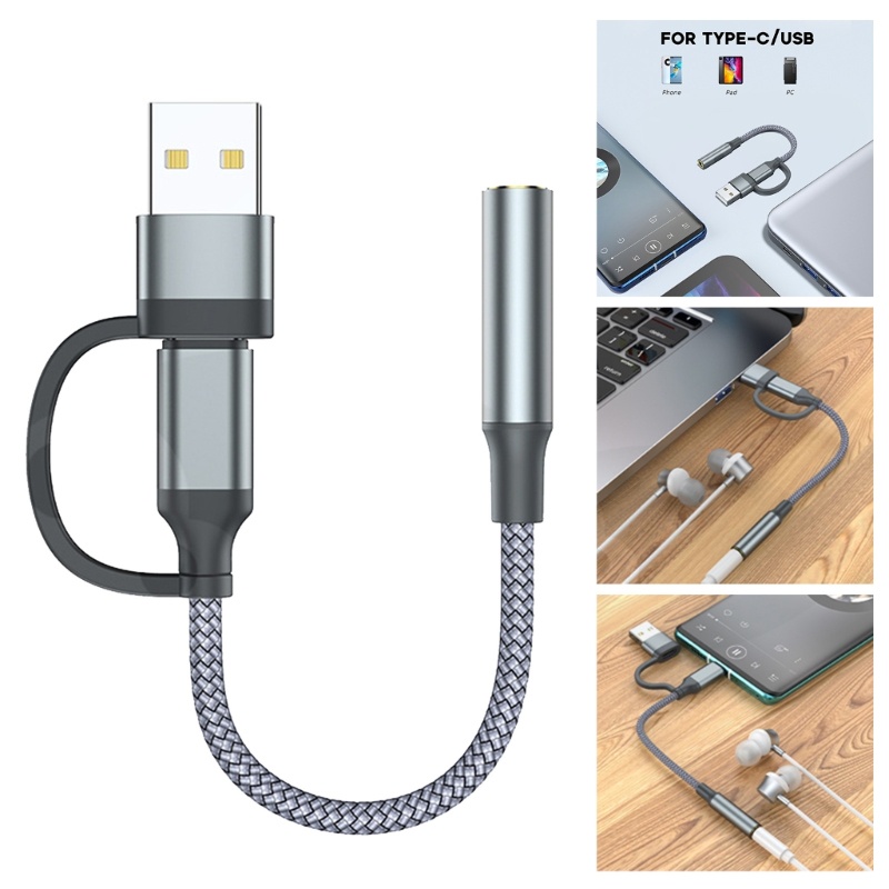 Cáp Chuyển Đổi USB Type-C Sang Giắc Cắm Tai Nghe 3.5mm Hai Trong Một one
