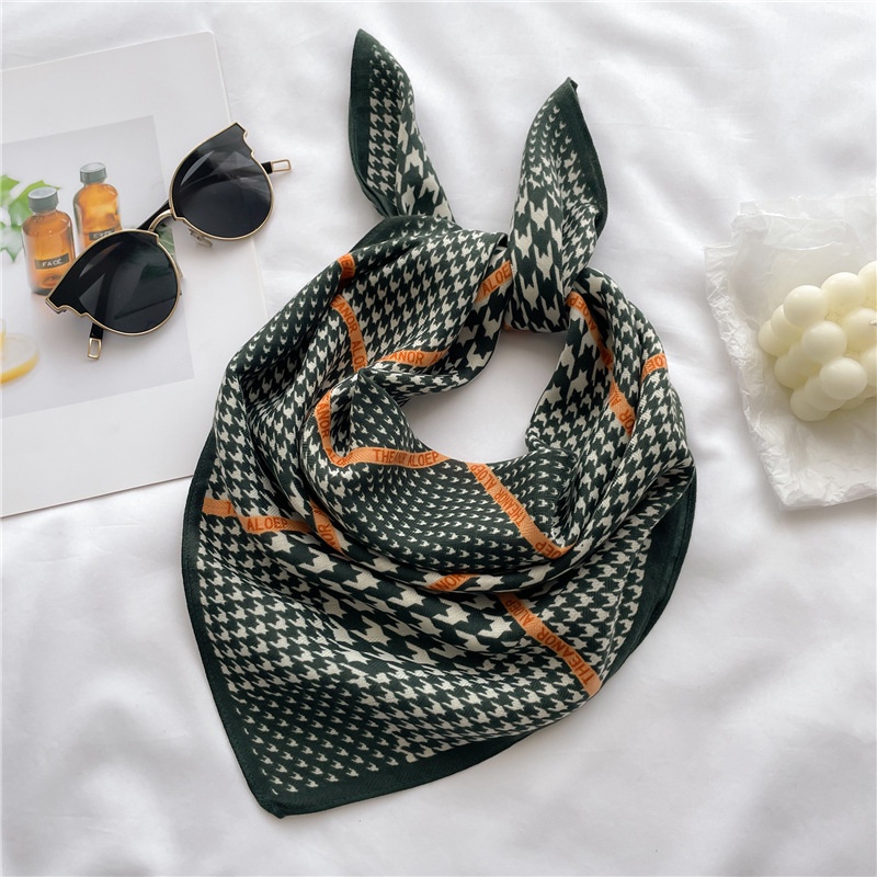 Khăn Choàng Cotton Lanh Mỏng Hình Vuông Nhỏ Họa Tiết Hàng Ngàn Chú Chim Kiểm Tra Bằng Tay Đa Năng Bảo Vệ Chống Nắng