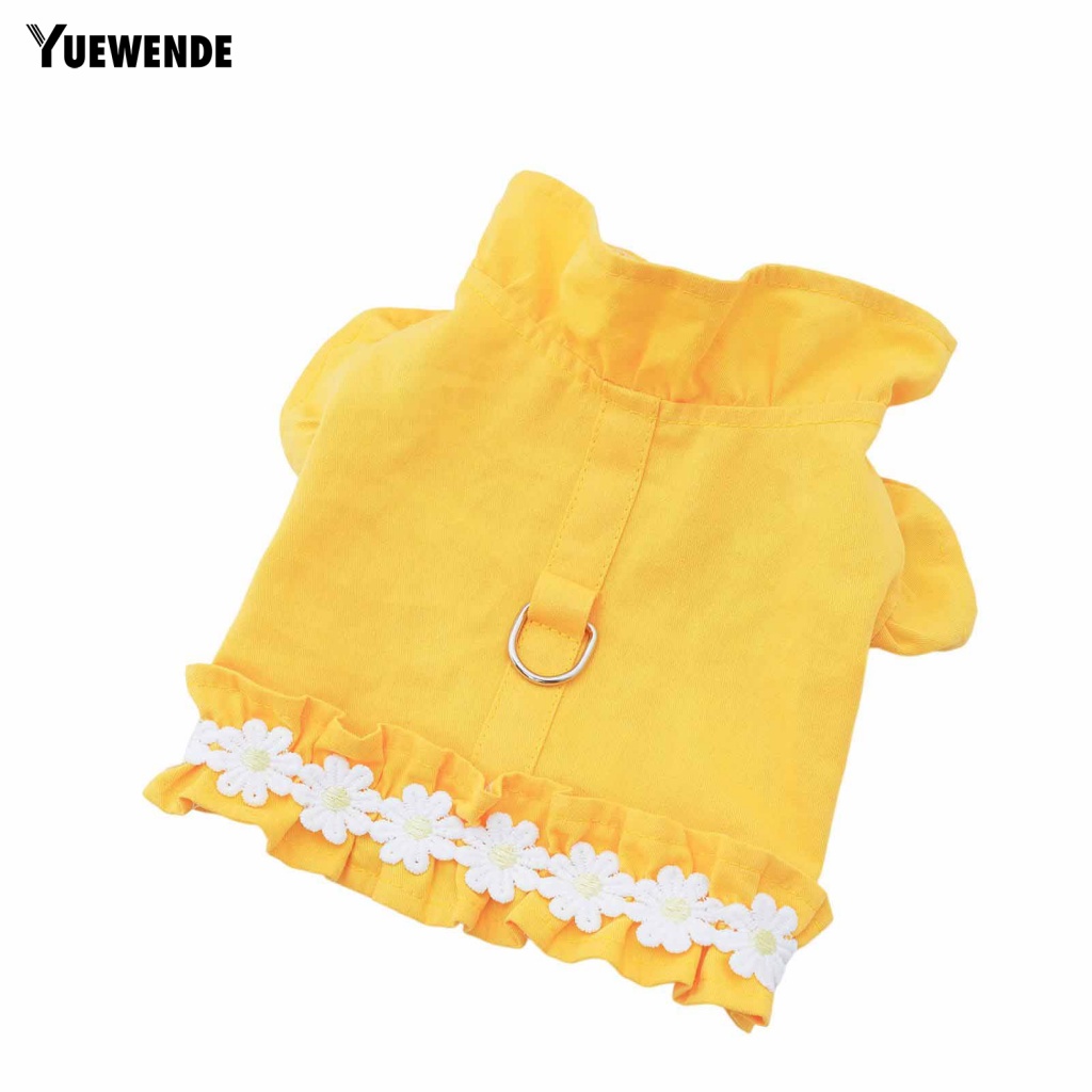 Yue.z Trang Phục Áo Thun Họa Tiết Hoa Màu Trắng Cỡ Nhỏ / Trung Bình / Nhỏ Thời Trang Cho Thú Cưng