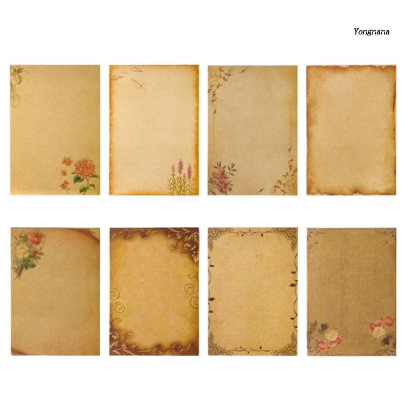 Set 8 Tấm Giấy Kraft Hai Mặt 6 &quot;x 8&quot; In Chữ Phong Cách Vintage