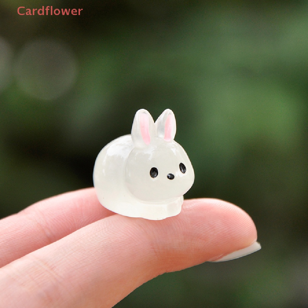 5 Thỏ Trắng Mini Phát Quang Trang Trí Tiểu Cảnh Mới