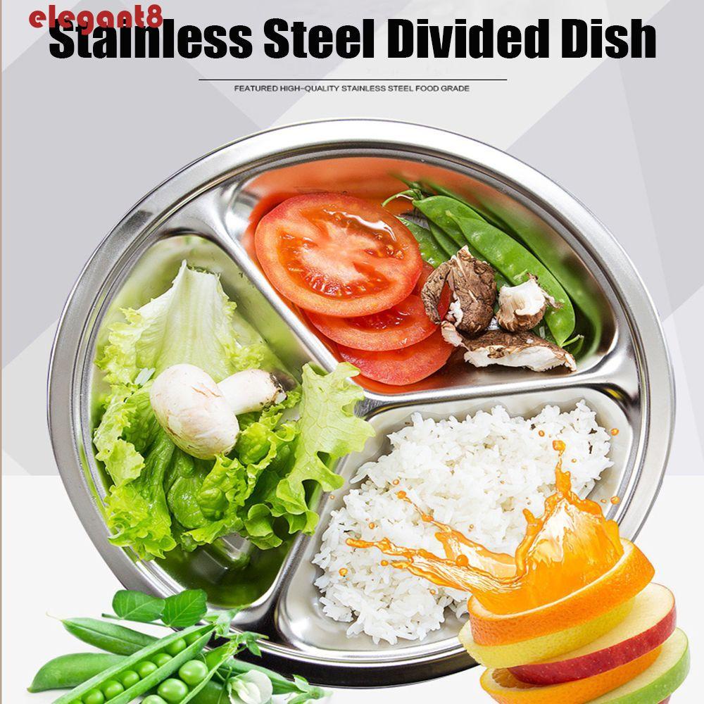 Đĩa Tròn Chia 3 Ngăn Đựng Thức Ăn Tiện Dụng