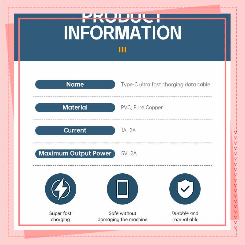2A Dây Cáp Sạc Nhanh USB Type-C 30m Cho điện thoại OPPO/VIVO/Huawei/XiaoMi-BA