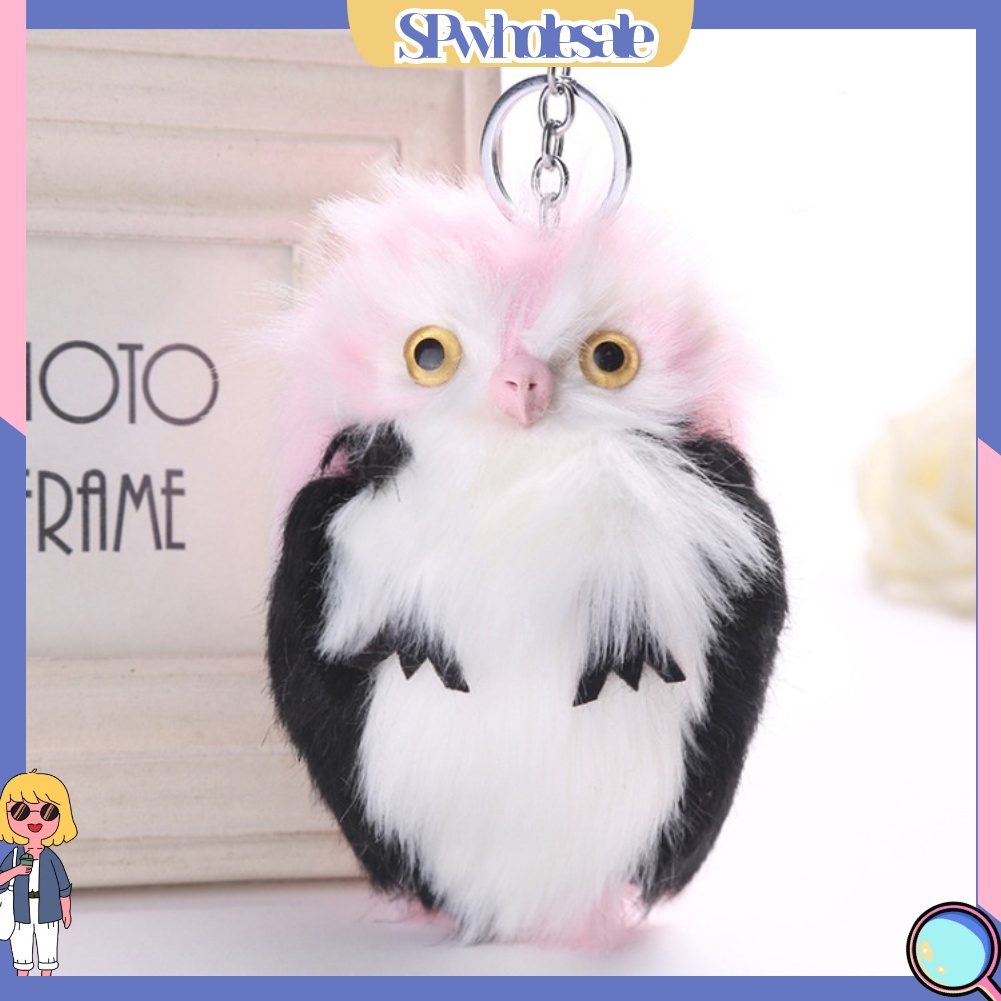 <SPwholesale> Móc Khóa Hình Cú Đính Lông Nhân Tạo Dễ Thương