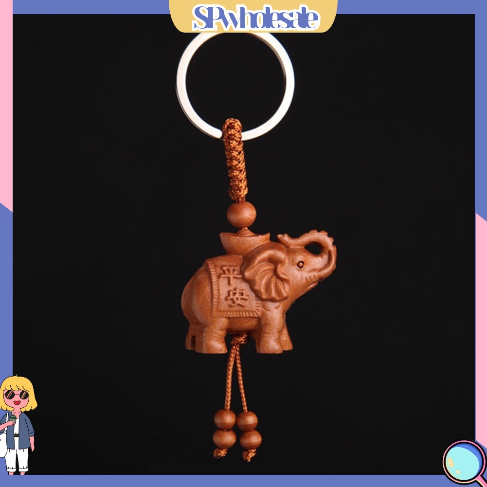 <SPwholesale> Móc Khóa Hình Voi Bằng Gỗ Dễ Thương