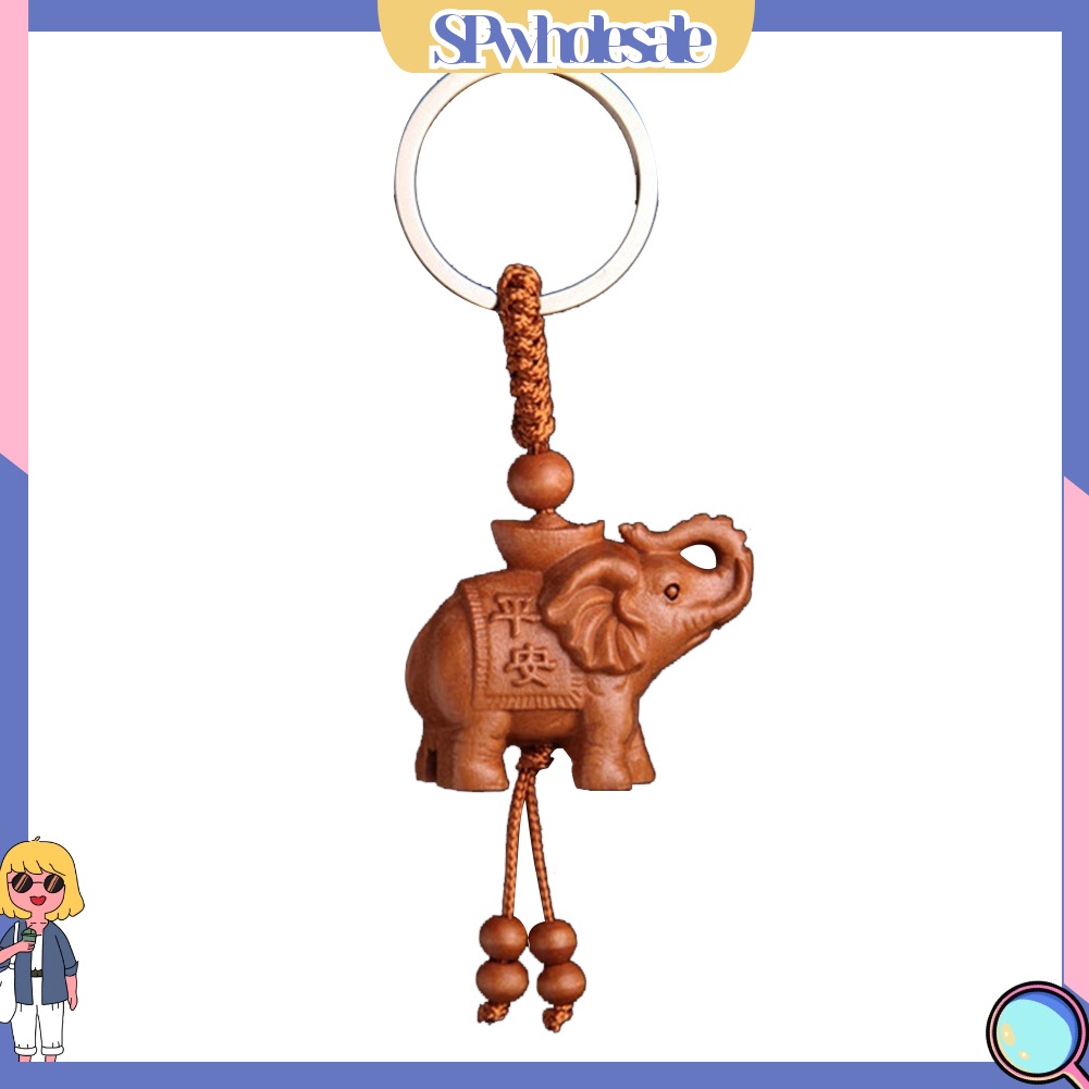 <SPwholesale> Móc Khóa Hình Voi Bằng Gỗ Dễ Thương