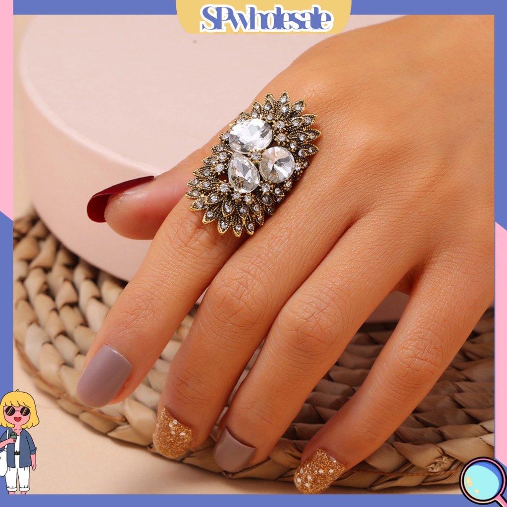 <SPwholesale> Nhẫn Hình Học Bohemian Cổ Điển Tinh Tế Có Thể Điều Chỉnh Mặc Hàng Ngày Cho Nữ