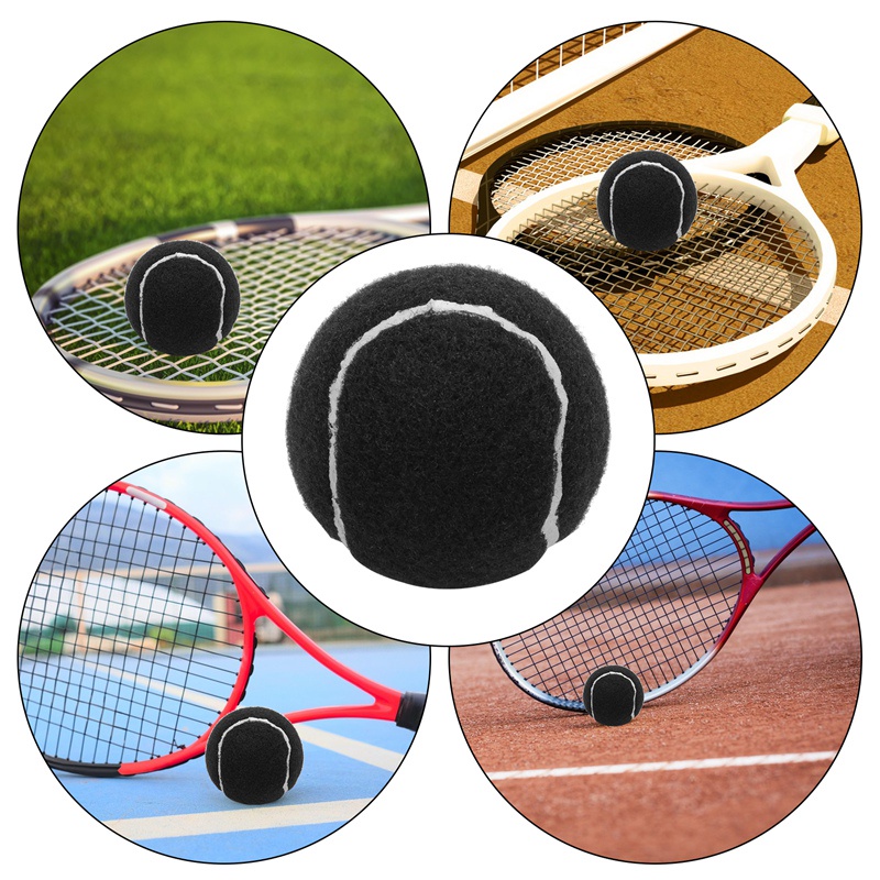 Bộ 6 Quả Bóng Tennis Đàn Hồi 66mm Chống Mòn Màu Đen Cho Người Mới Bắt Đầu