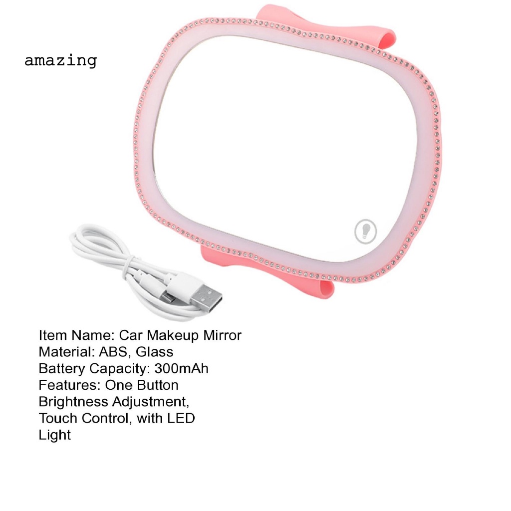 Gương Trang Điểm Cảm Ứng Tự Động Giao Diện USB Gắn Tấm Che Nắng Trong Xe Hơi