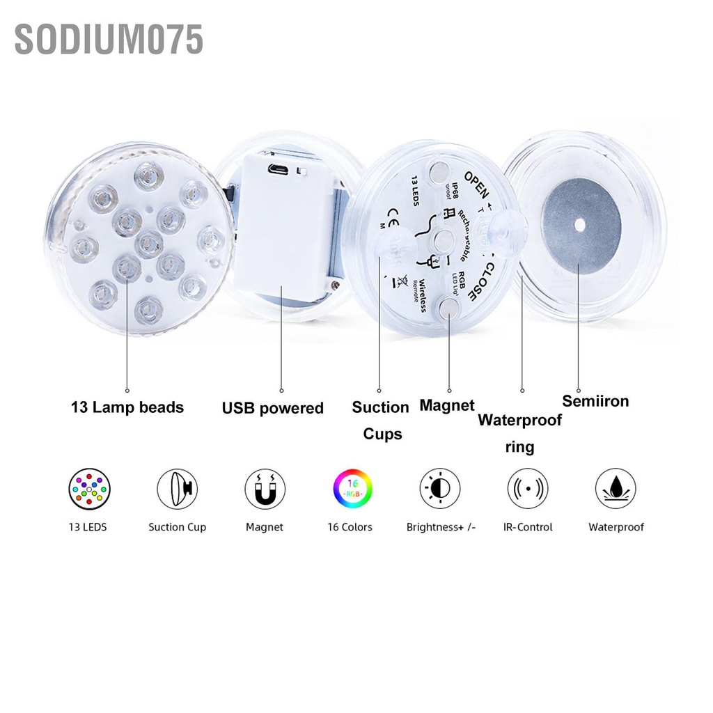 Bộ 2 Đèn LED Chìm 13 Bóng Có Đế Hút Chân Không