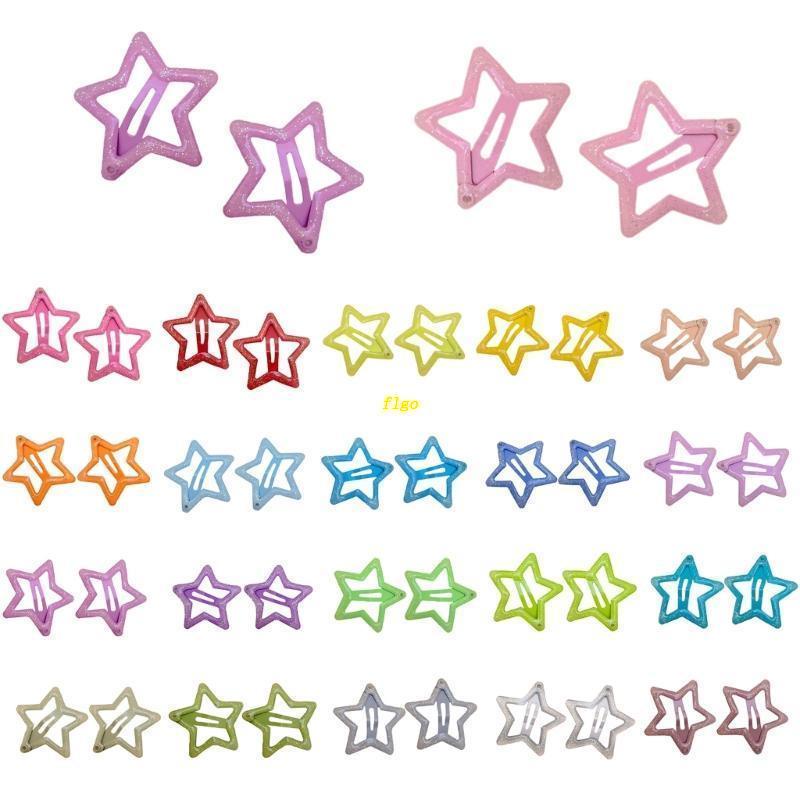 Set 2 Kẹp Tóc Hình Ngôi Sao Năm Cánh Chống Trượt Cho Bé Gái