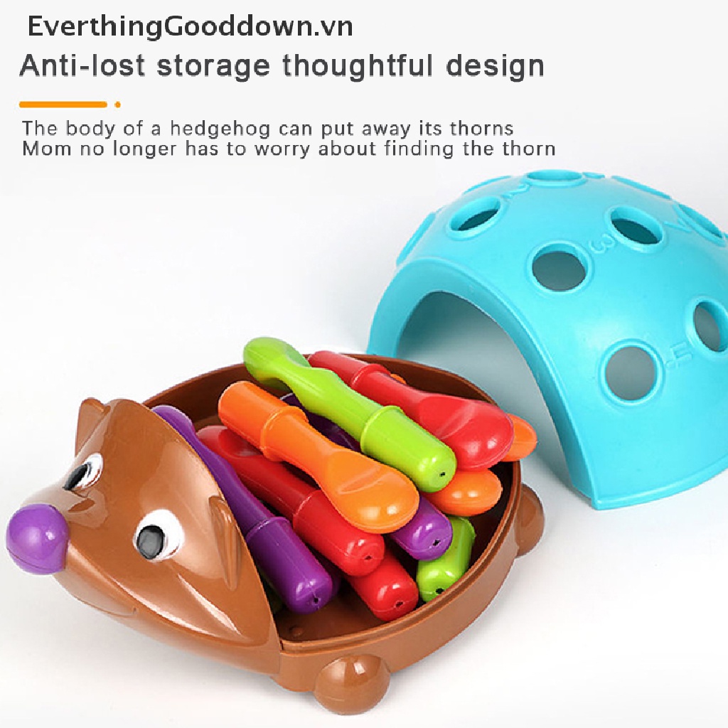 Everthinggooddown 1 Đồ Chơi Xếp Hình Nhím Đầy Màu Sắc Giáo Dục Theo Phương Pháp Montessori DIY vn