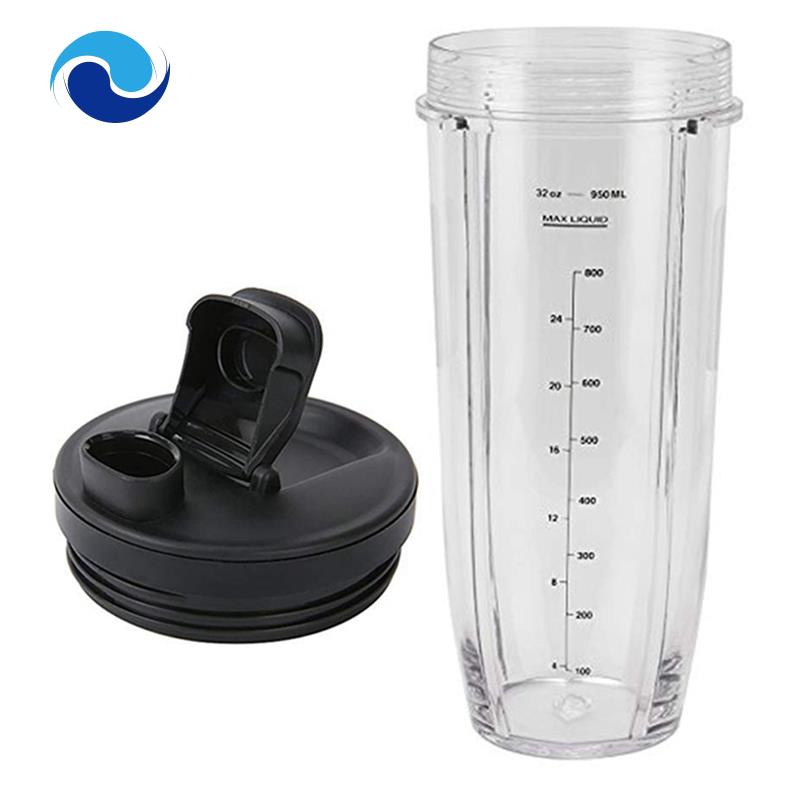 Cốc Và Nắp Đầu Phun 32OZ Cho Máy Ép Nước Trái Cây Ninja BL480 / BL490 / BL640 / BL680 Auto IQ Series