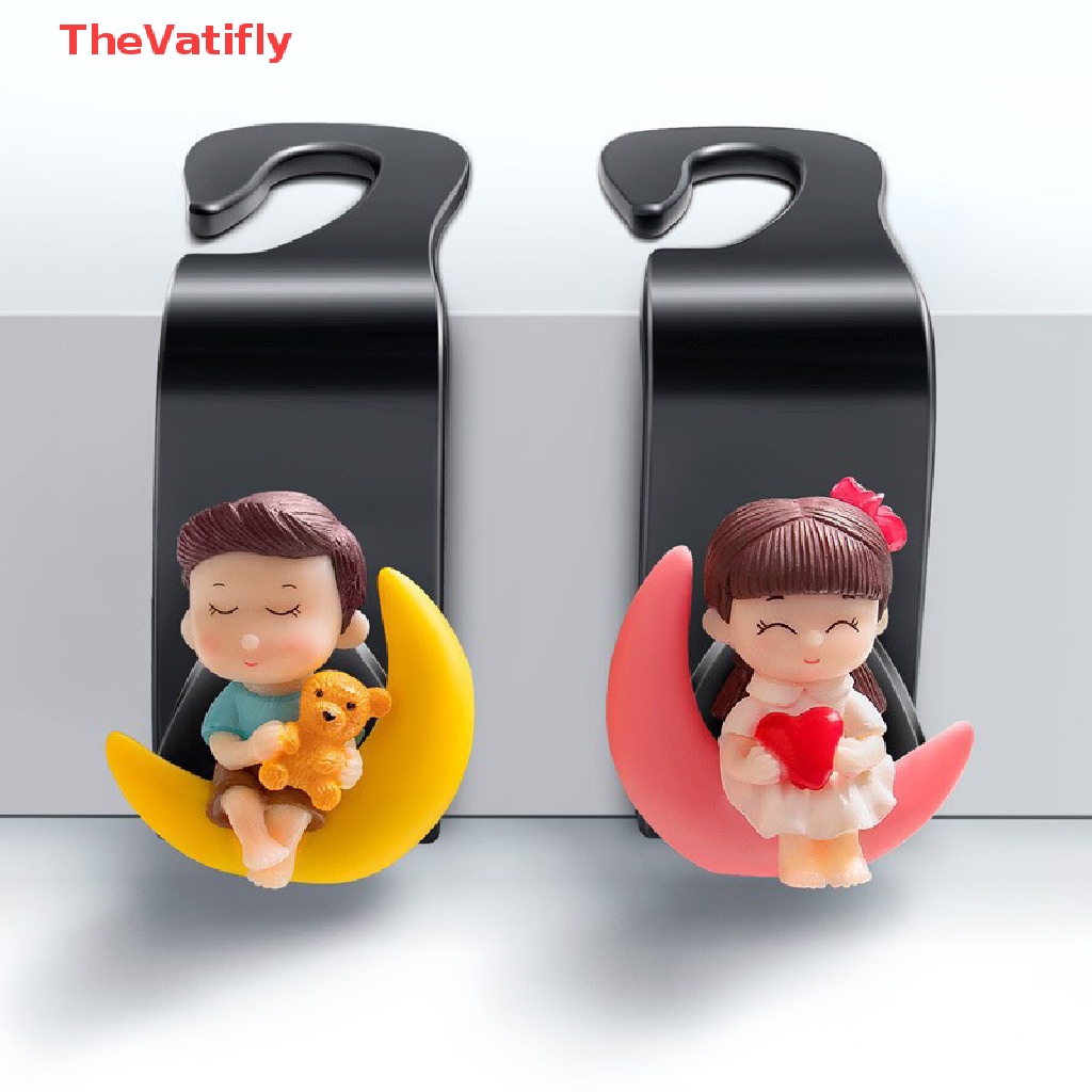 [Thevalifly] Bộ 2 Móc Treo Đồ Gắn Sau Ghế Xe Hơi Hình Hoạt Hình Sáng Tạo Dễ Thương