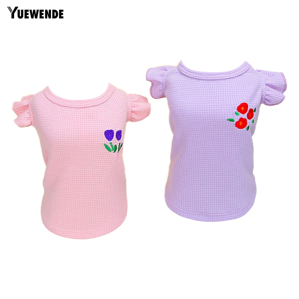 Áo Thun Mềm Mại Thoáng Khí Thêu Họa Tiết Hoa Xinh Xắn Cho Thú Cưng