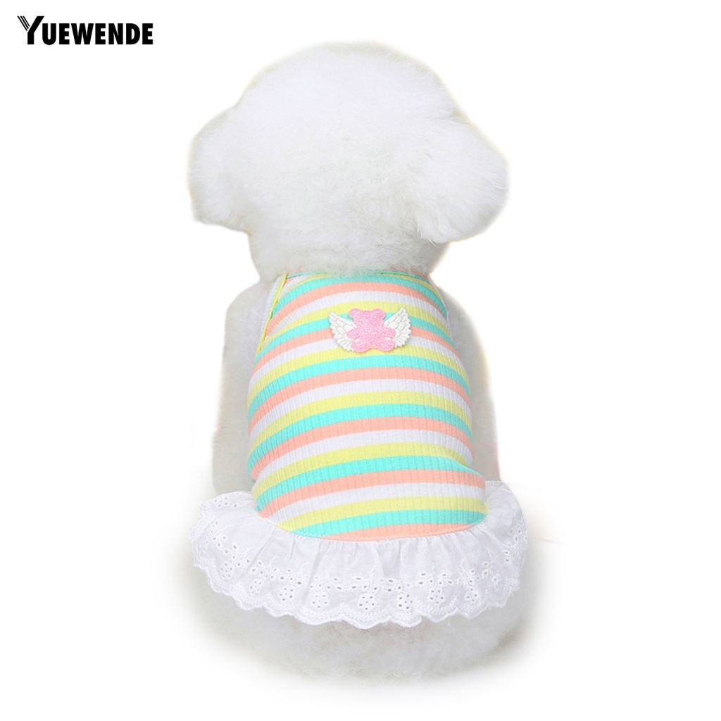 Yue.z Đầm Công Chúa Họa Tiết Kẻ Sọc Nhiều Màu Sắc Mỏng Thời Trang Mùa Hè Dành Cho Cún Cưng