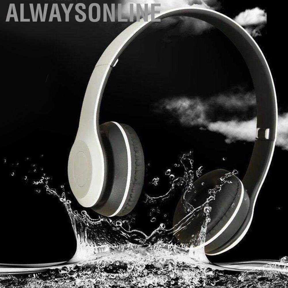 Alwaysonline Headset  P47 Sports Headphones Noise Reduction Foldable Multifunction for Travel Home