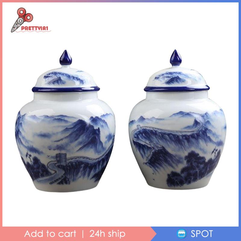 [Prettyia1] Lọ Gốm Đựng Hoa Gừng Phong Cách Trung Hoa Cổ Điển