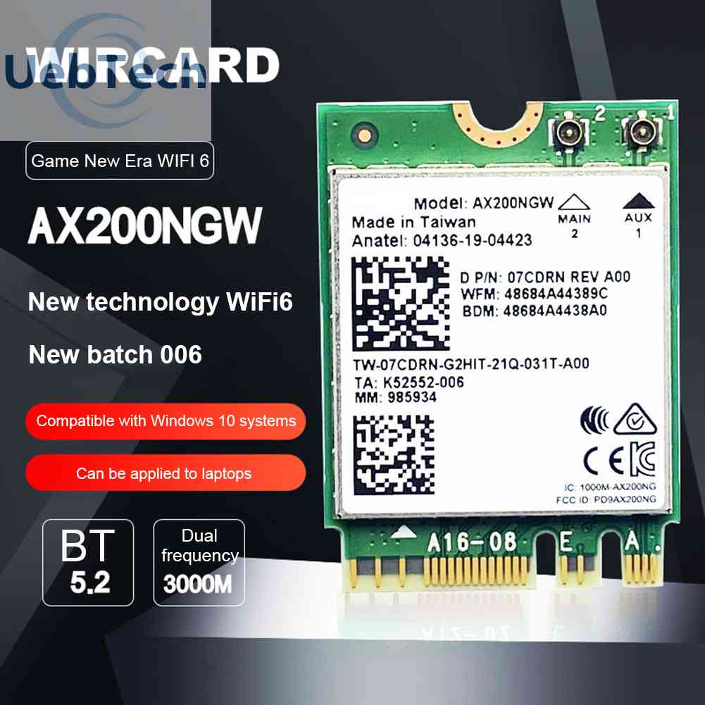 Card Mạng Bluetooth AX200NGW 2974M 2.4G 5G WiFi 6 M.2 Cho Intel