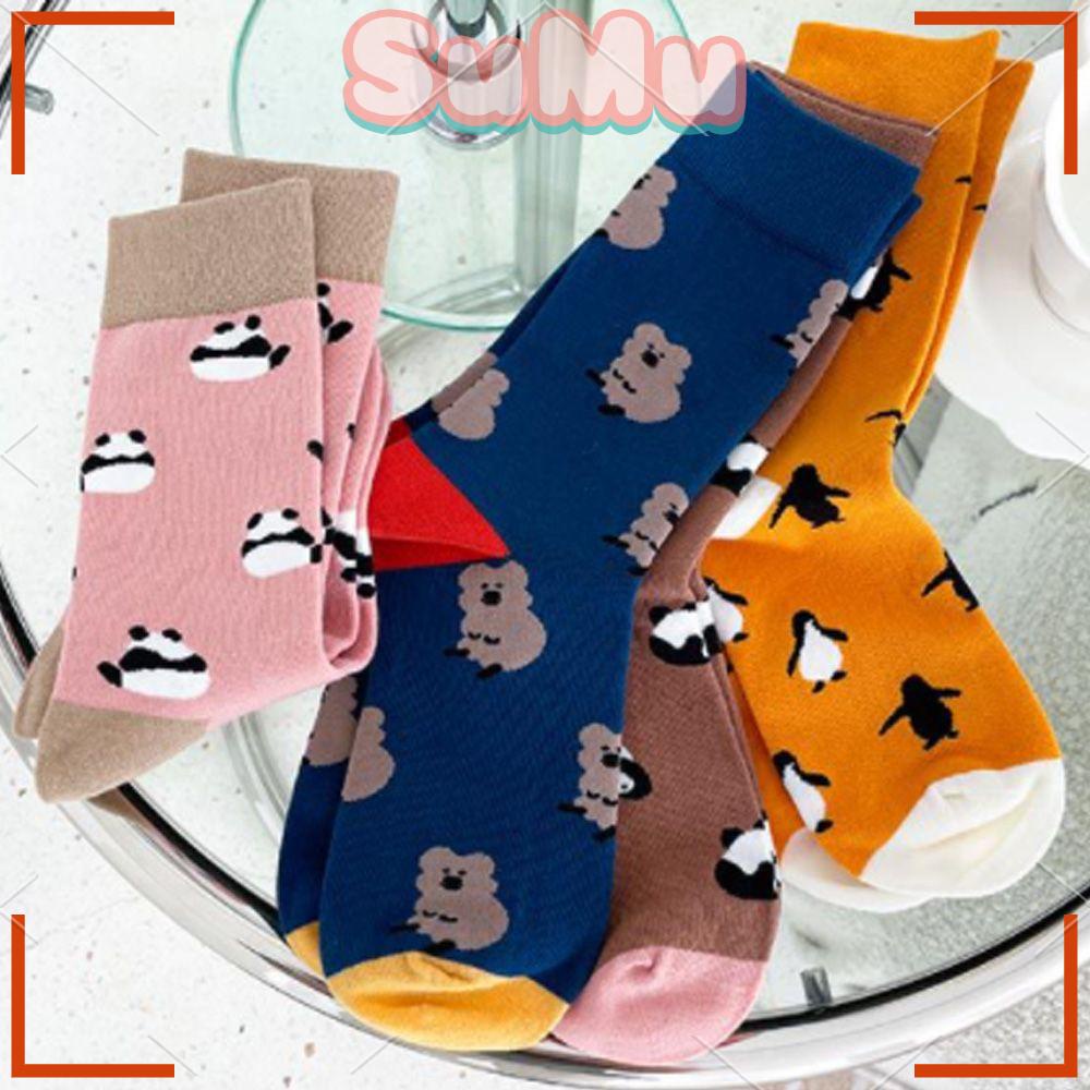 Sumu Vớ Cotton Mềm Thoải Mái Họa Tiết Gấu Trúc / Chim Cánh Cụt Cho Thanh Thiếu Niên