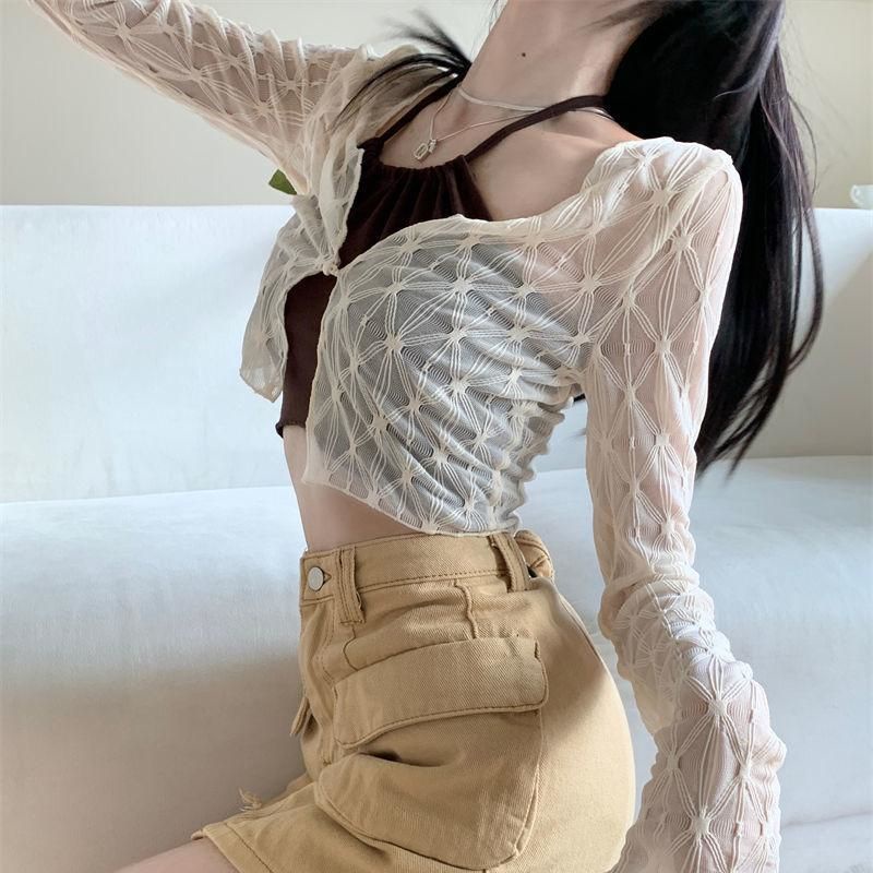 IELGY     Bộ Áo Khoác cardigan chiffon Tay Dài Chống Nắng Hai Mảnh Ngọt Ngào Và Ngọt Ngào Cho Nữ [Đặt Hàng Riêng Biệt]