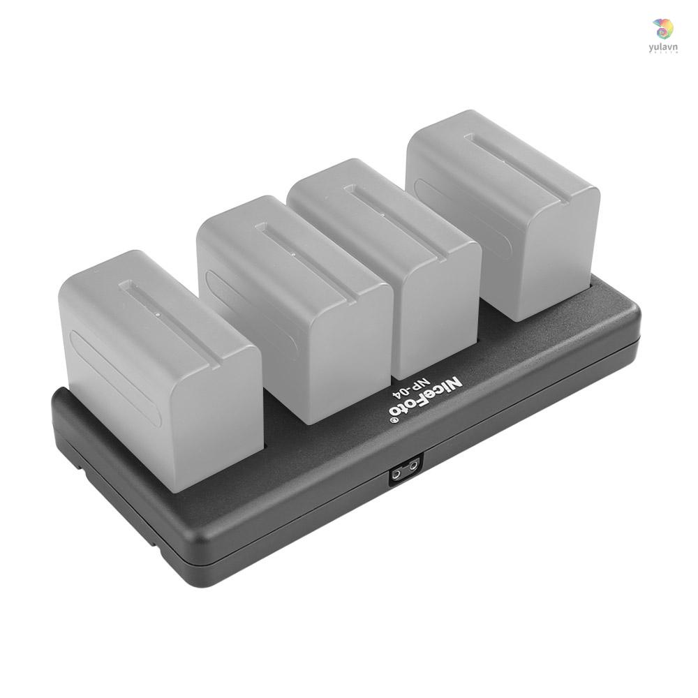Bộ Chuyển Đổi Pin NiceFoto NP-04 NP-F Sang Pin 4 Rãnh Cho Đèn LED Video NP-F970 / F750 / F550