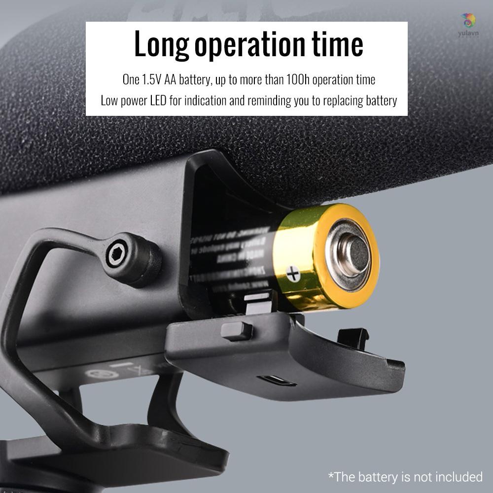 Micro SGC-600 On-camera 3 Chế Độ Cắt Thấp Giắc Cắm 3.5mm Tương Thích Với Máy Ảnh DSLR