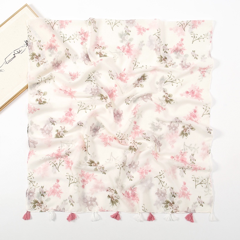 Khăn Choàng Cổ Bali 180-90cm In Họa Tiết Hoa Đơn Giản Dễ Phối Đồ Dành Cho Nữ