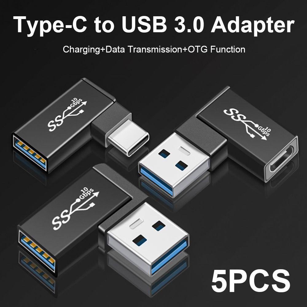 BEBETTERM Set 5 Đầu Chuyển Đổi OTG USB C 3.0 Sang Type-C Góc 90 Độ Cho Điện Thoại