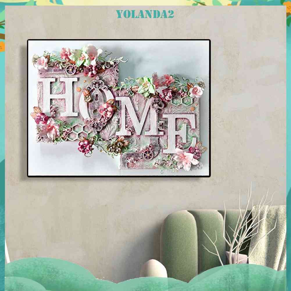 Tranh Đính Đá Kim Cương Toàn Bộ 5D DIY Hình Chữ Cái Trang Trí Nhà Cửa