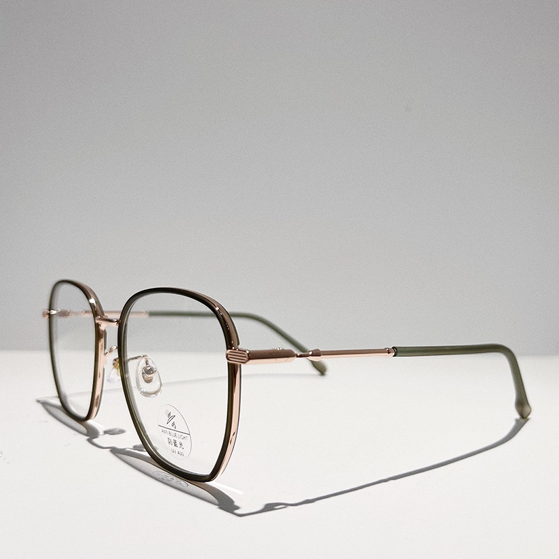 Mắt Kính Gọng Tròn Chống Bức Xạ Bằng Kim Loại Phong Cách Hàn Quốc Cổ Điển Dành Cho Nam Nữ