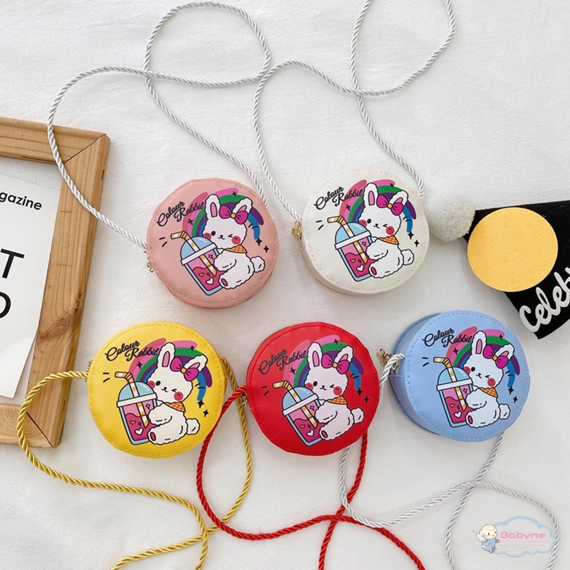 Túi Đeo Vai Bằng Da PU Hình Thỏ Hoạt Hình Trọng Lượng Nhẹ Phong Cách Hàn Quốc Cho Bé Gái