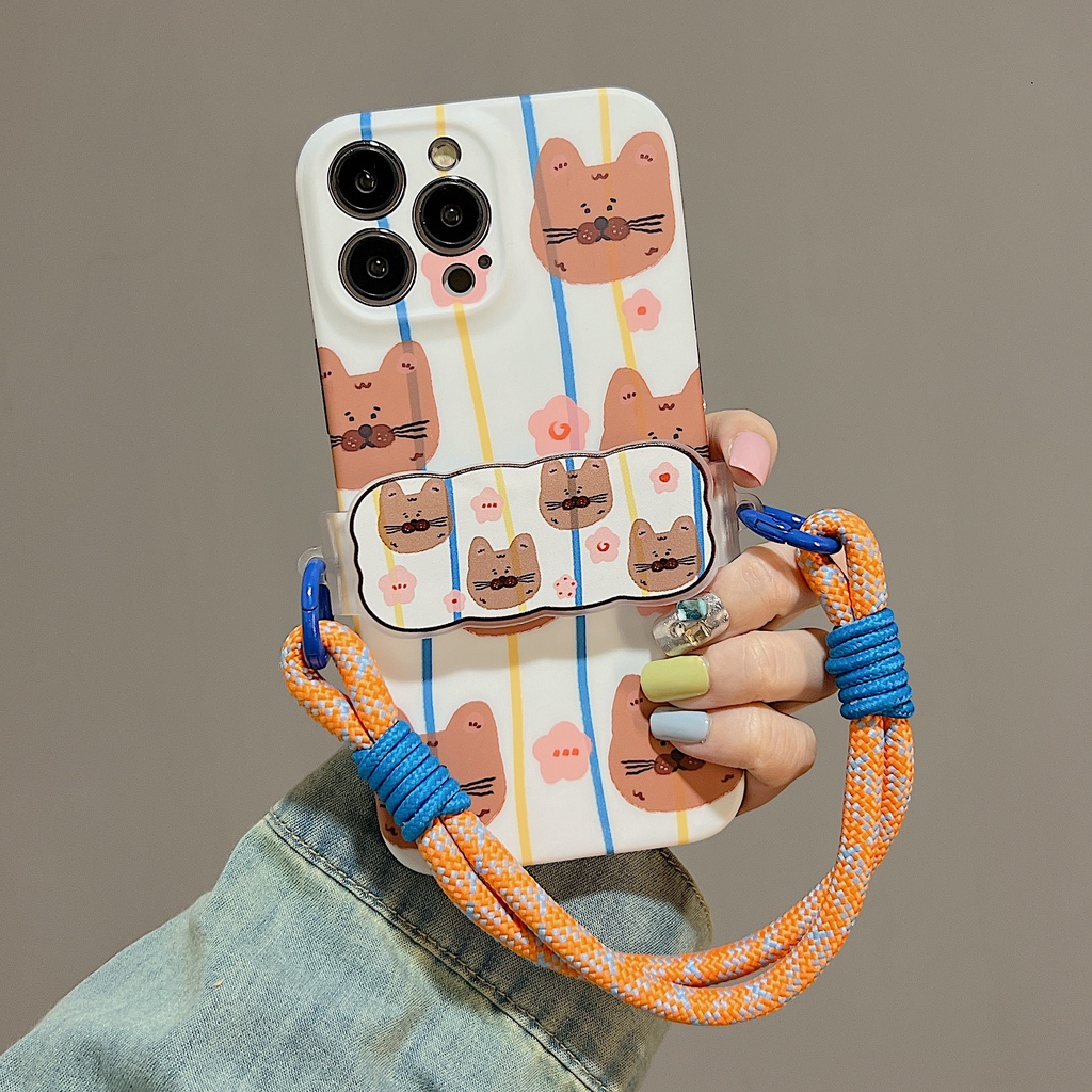 Ốp Điện Thoại TPU Dẻo Họa Tiết Hoạt Hình Chú Gấu Kèm Kẹp Chống Rơi Cho iphone 12 14 13 11 Pro Max