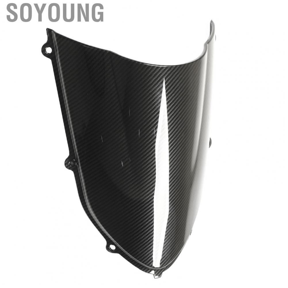 Soyoung Motorcycle Front Fairing Windscreen  Carbon Fiber Style Perfect Fit Universal Windshield Long Service Life Windproof Solid Flexible for