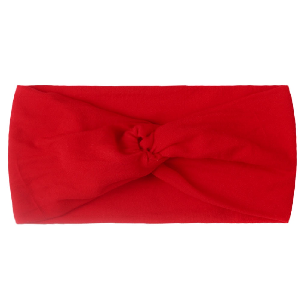 Băng Đô Thắt Nút Chéo Bằng nylon Màu Trơn 28 Màu Sắc Tùy Chọn Dành Cho Bé Gái